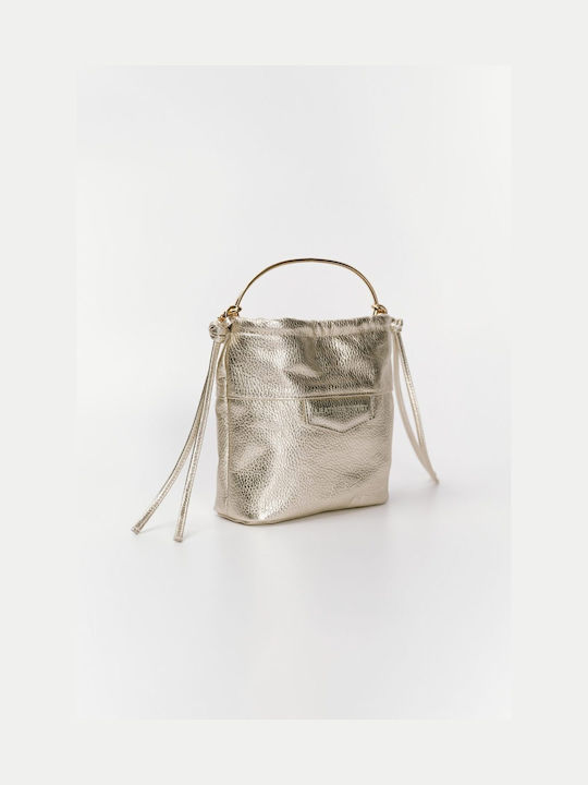 Gold Bucket Bag Marta Leather Twist