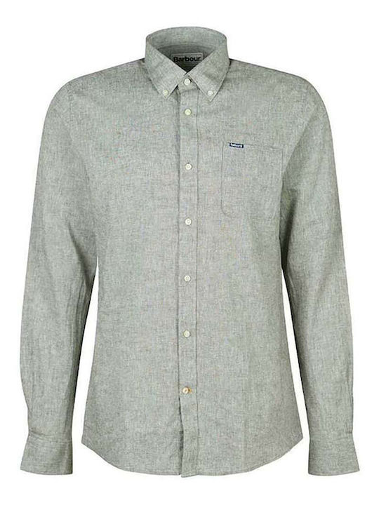 Barbour Men's Shirt Long Sleeve Linen Green