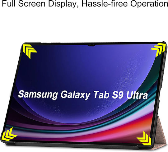 Sonique Flip Cover Ανθεκτική Ροζ Χρυσή (Samsung Galaxy Tab S9 Ultra 14.6)