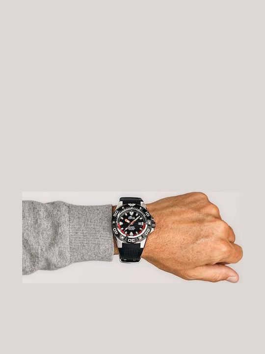 Lotus Watches Ανδρικό Ρολόι Μπαταρίας με Μαύρο Ατσάλινο Μπρασελέ