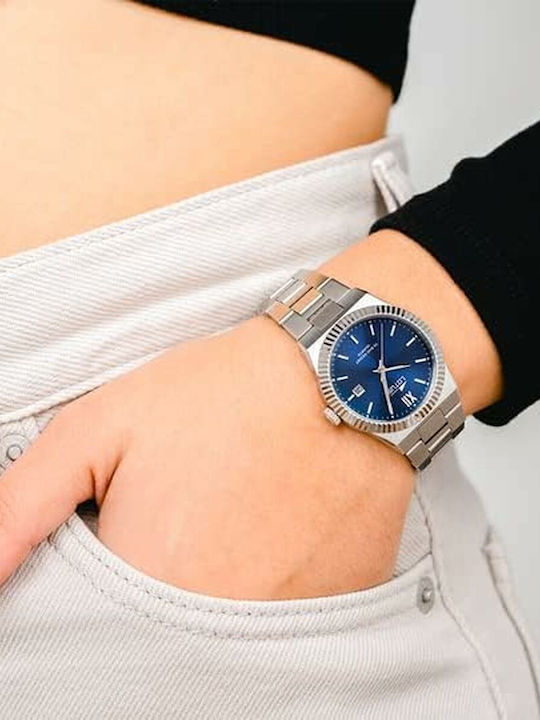 Lotus Watches Γυναικείο Ρολόι 31.5mm Μπαταρίας με Ασημί Μεταλλικό Μπρασελέ