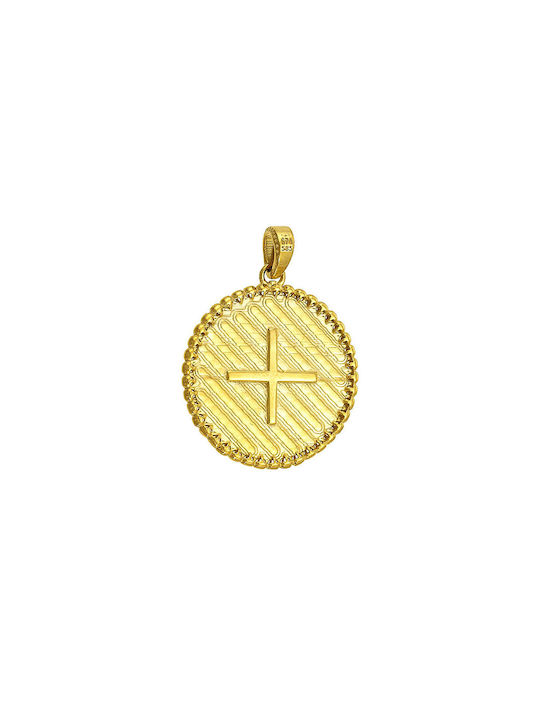 Kritsimis Pendant Kids Talisman Double Sided with Chain Constantine from Gold 14K 52RK5568-2761