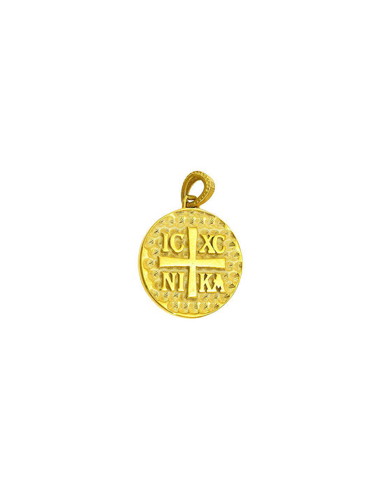 Kritsimis Pendant Kids Talisman Double Sided with Chain Constantine from Gold 14K 52RK5570-2766