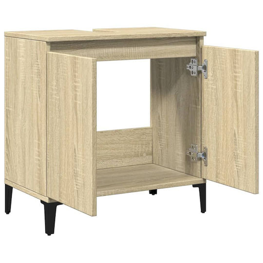 vidaXL Πάγκος χωρίς Νιπτήρα Μ58xΒ33xΥ60cm Sonoma Δρυς