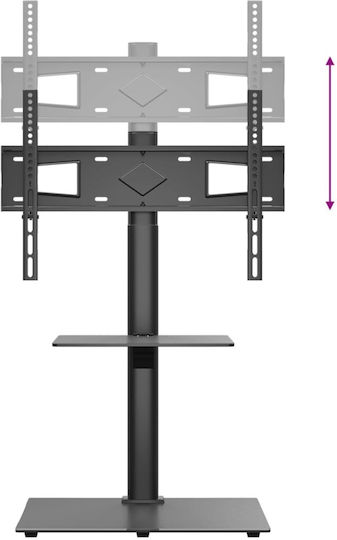vidaXL 379566 TV Mount Floor with Arm up to 65" Black