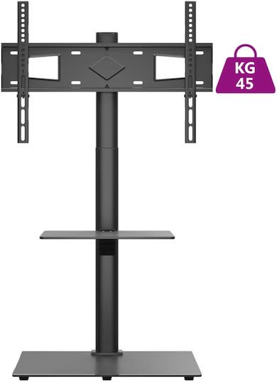 vidaXL 379566 TV Mount Floor with Arm up to 65" Black