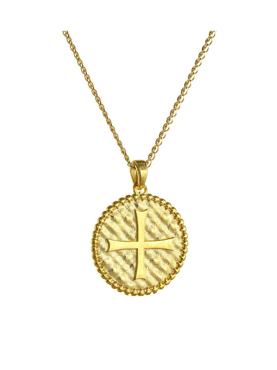 Kritsimis Pendant Kids Talisman Double Sided with Chain Constantine from Gold 14K 52RK5759-2782