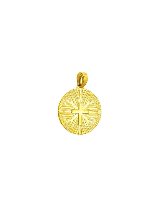 Kritsimis Pendant Kids Talisman Double Sided with Chain Constantine from Gold 14K 52RK5571-2769