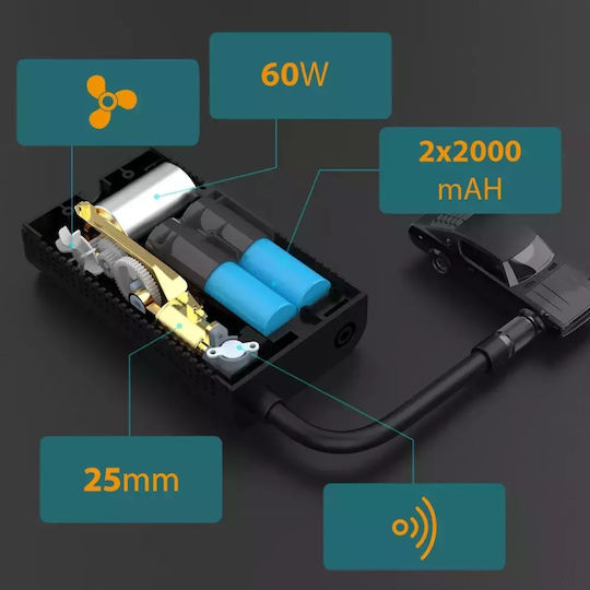 Manta Τρόμπα Αυτοκινήτου 2PSI Επαναφορτιζόμενη με Μπαταρία 12V