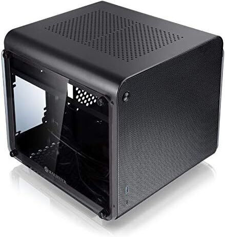 Raijintek Metis EVO TGS Gaming Mini-Turm Computergehäuse mit Seitenfenster Schwarz