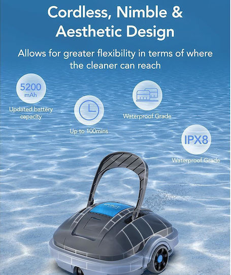 Wybot Wireless OSPREY 200 MAX Asymati Skoupa Robot Pythmena Gia Pisinés 80m²