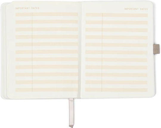 Designworks Notebook B6 96 Sheets Ruled with Hard Cover and Pen Case Gold