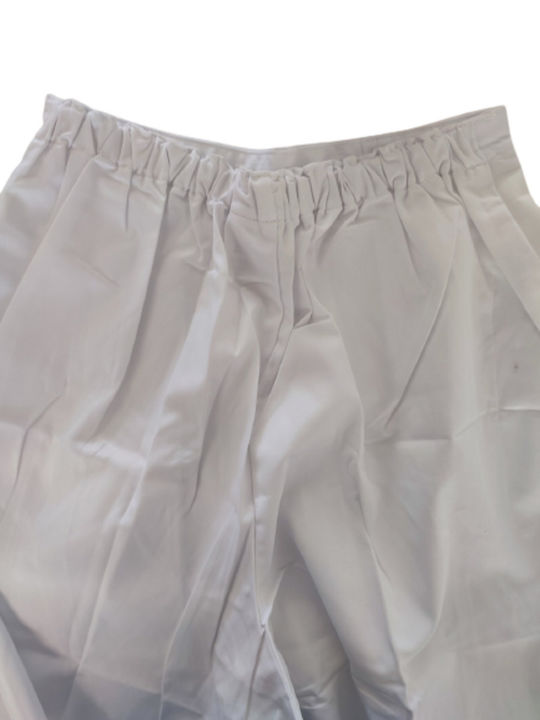 Baumwoll-Zip-Kilos-Arbeits-Bermuda-Shorts Weiß