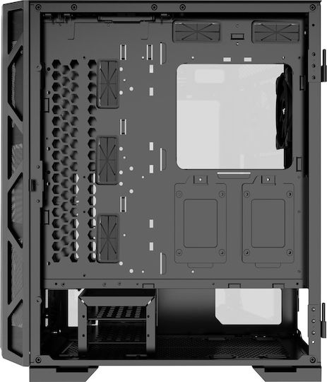 Preyon Nest Meshy Gaming Midi-Turm Computergehäuse mit Seitenfenster Schwarz