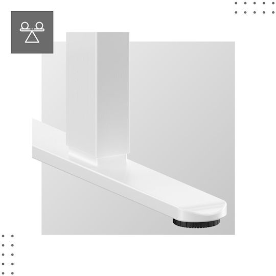 Ηλεκτρικό Γραφείο Leader 7.0 Ξύλινο White με Μεταλλικά Πόδια & USB θύρες 120x60x72εκ.