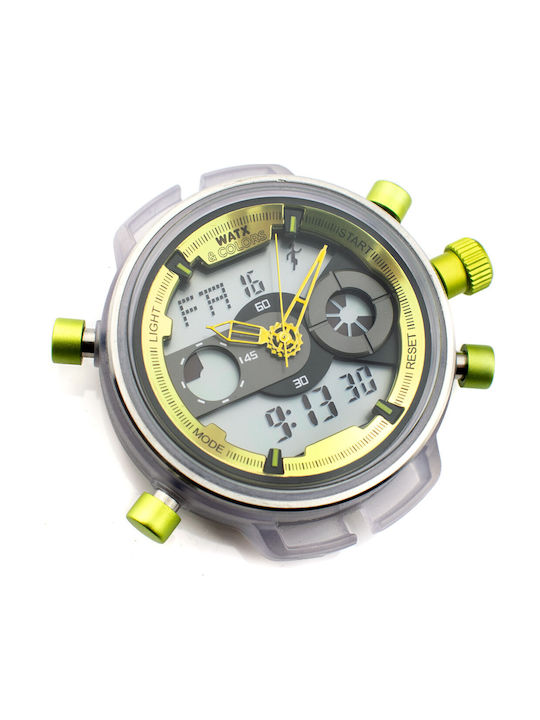 WATX & CO Γυναικείο Ρολόι 49mm Μπαταρίας με Καουτσούκ Λουράκι