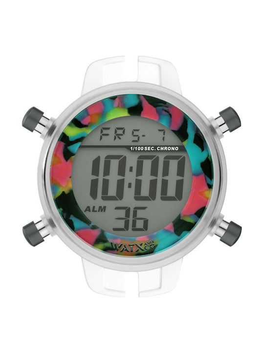 WATX & CO Γυναικείο Ρολόι 43mm Μπαταρίας με Καουτσούκ Λουράκι