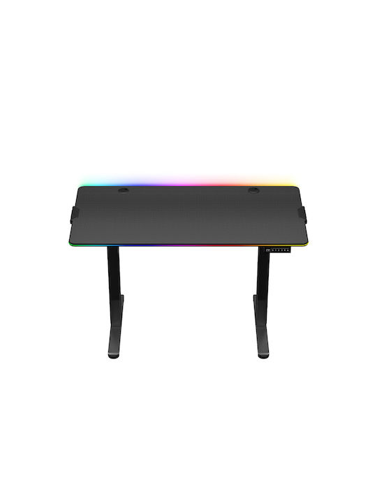 Ηλεκτρικό Γραφείο Hero 8.2 RGB Ξύλινο Black με Μεταλλικά Πόδια, Ρυθμιζόμενο Ύψος & LED 120x60x72εκ.