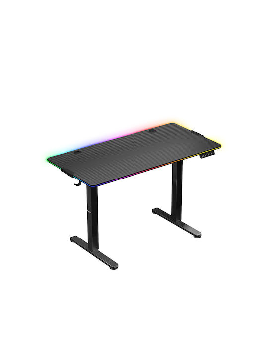 Ηλεκτρικό Γραφείο Hero 8.2 RGB Ξύλινο Black με Μεταλλικά Πόδια, Ρυθμιζόμενο Ύψος & LED 120x60x72εκ.