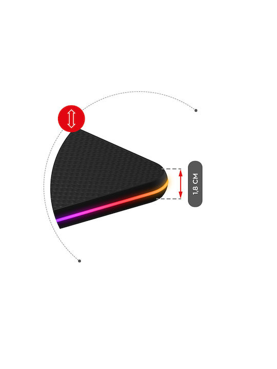 Ηλεκτρικό Γραφείο Hero 8.2 RGB Ξύλινο Black με Μεταλλικά Πόδια, Ρυθμιζόμενο Ύψος & LED 120x60x72εκ.