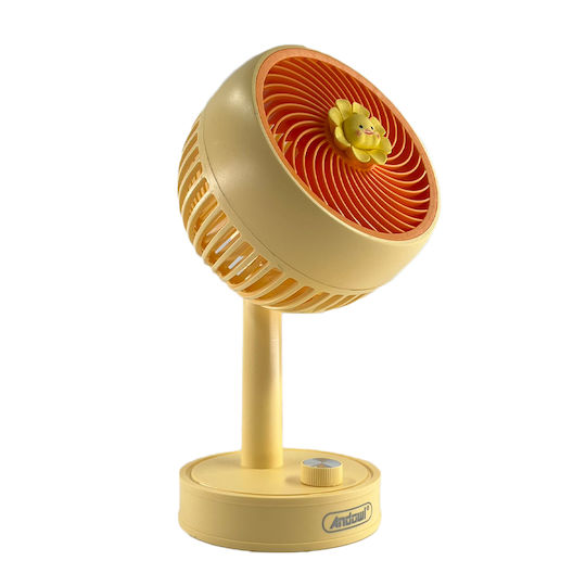 Andowl Wiederaufladbarer Tischventilator Gelb USB Q-f2270yellow