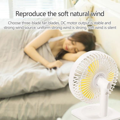 N11 Adjustable Usb Charging Mute Desktop Electric Fan 3 Speed Control White