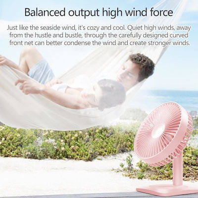 N11 Adjustable Usb Charging Mute Desktop Electric Fan 3 Speed Control White