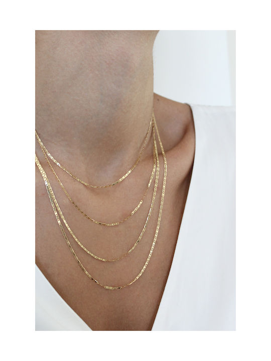 Kritsimis Damen Goldene Kette Nacken 14K Länge 50cm