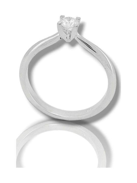 Mentzos Single Stone Ring From 18K White Gold Mentzos Single Stone Ring From 18K White Gold