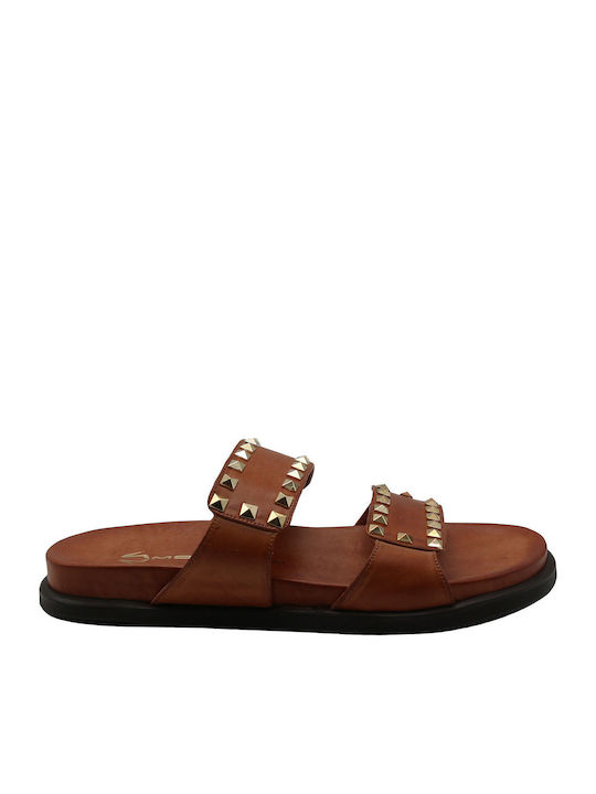 Flache Sandalen für Damen in Braun Farbe
