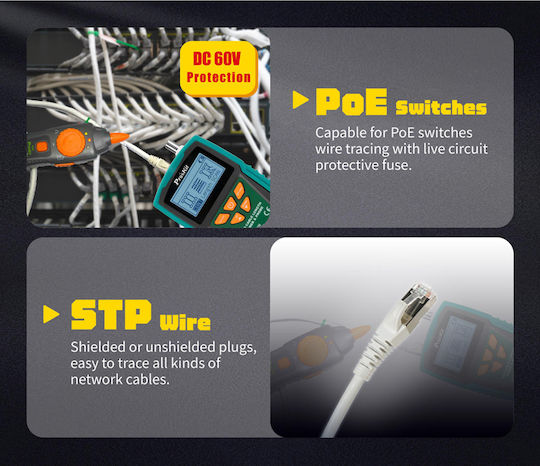 Proskit MT-7071N Tester Καλωδίων Δικτύου RJ45 / BNC / RJ11 / RJ12