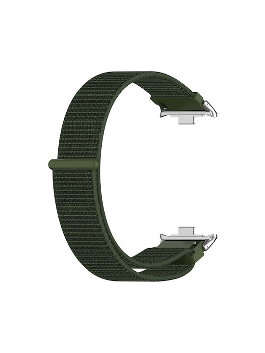 Xiaomi Mi Band 8 Pro Redmi Watch 4 Nylon Loop Metal Connector Watch Band Army Green