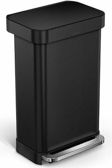 Simplehuman Coș de Gunoi din Plastic cu Pedală 45 l Negru