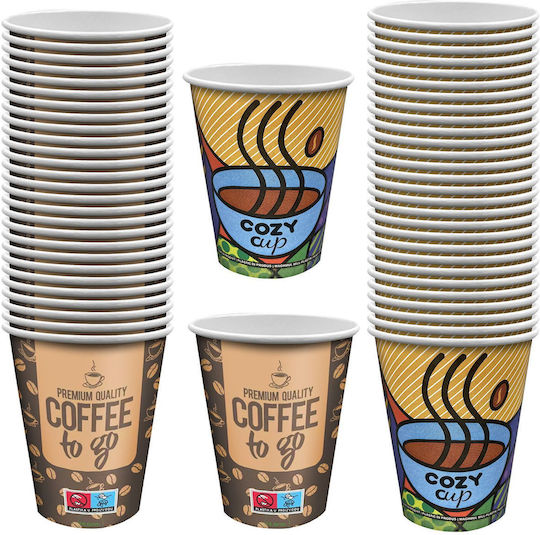 HOMie Disposable Cup Paper Multicolour 360ml 50pcs