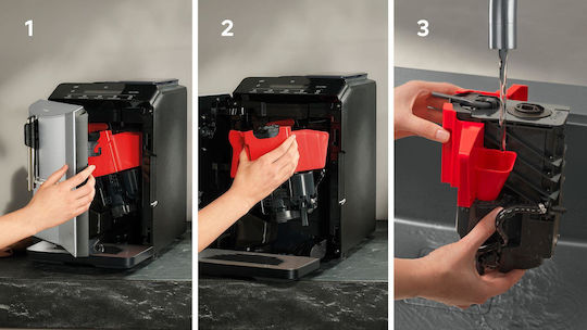 Αυτόματη Μηχανή Espresso 1300W Πίεσης 15bar για Cappuccino με Μύλο Άλεσης Ασημί TF303E01