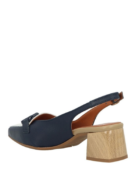 D Chicas Leder Pumps Marineblau