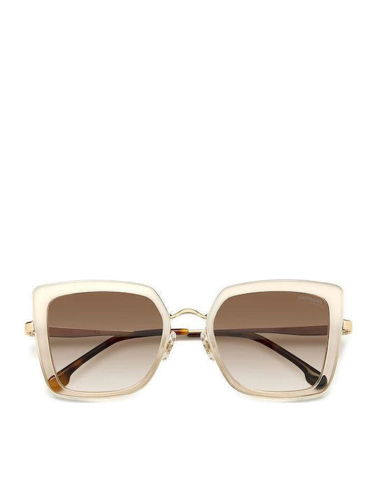 Carrera Unisex Sunglasses with Transparent Horn-Rimmed Frame and Grey Gradient Lenses 3031/S SZJ/HA