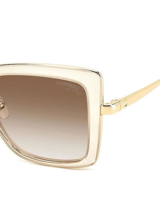Carrera Unisex Sunglasses with Transparent Horn-Rimmed Frame and Grey Gradient Lenses 3031/S SZJ/HA
