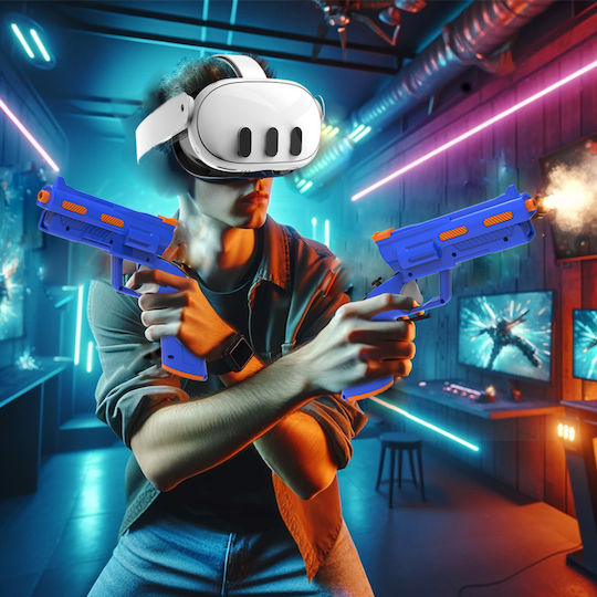 Replika Pistolen-Controller für Meta Quest 3 Blau