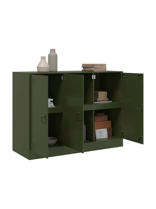 Μπουφές από Μέταλλο Πράσινο Λαδί 99x39x73cm
