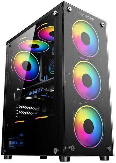 ProGaming Element Gaming Middle Tower Carcasă Calculator cu Iluminare ARGB Negru