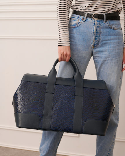 Toya Sack Voyage Blue made of Leather L50xW28xH33cm