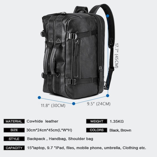 Reidel Sack Voyage Back 32.4lt Black made of Artificial Leather L45xW24xH30cm