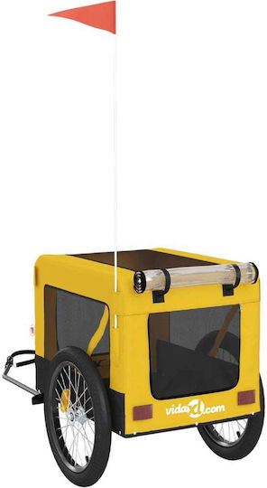 vidaXL Dog Carrying Yellow Bicycle Trailer for 45kg Pets L135xW73.5xH68.5cm