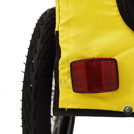 vidaXL Dog Carrying Yellow Bicycle Trailer for 45kg Pets L135xW73.5xH68.5cm