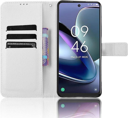 Diamond Texture Портмоне Бял (TCL 50 5G)
