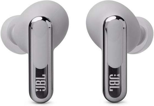 JBL Live Beam 3 In-Ear Bluetooth-Freisprecheinrichtung Kopfhörer mit Schweißresistenz und Ladeetui Silber