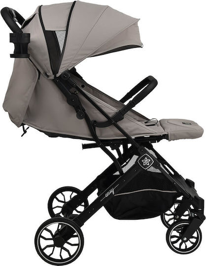 Bebe Stars Compact Καρότσι Μωρού Kατάλληλο για Nεογέννητο Γκρι 6.2kg