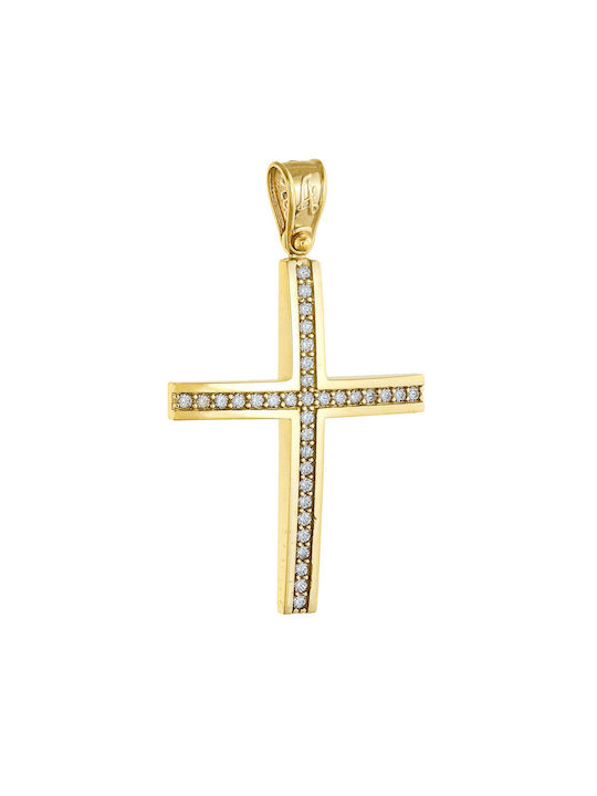 Kritsimis Damen Gold Kreuz 14K mit Kette