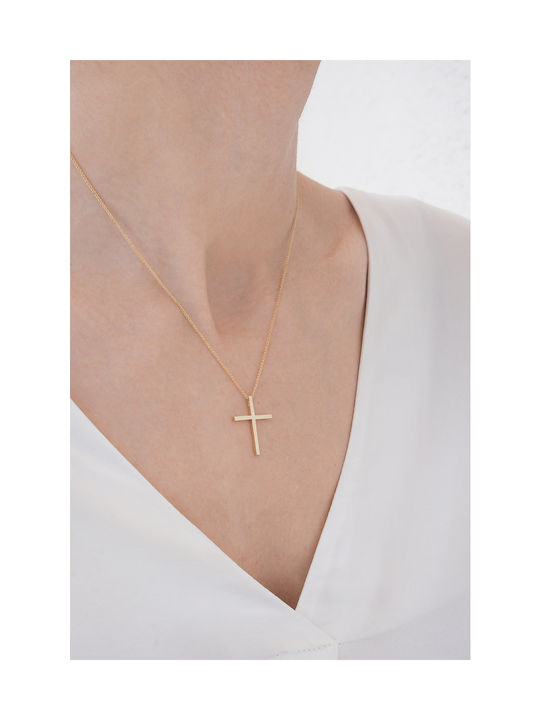 Kritsimis Damen Gold Kreuz 14K mit Kette